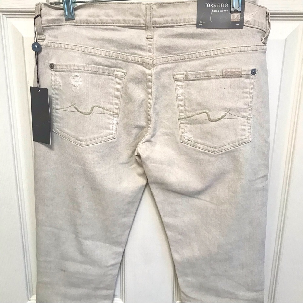7 For All Mankind Light Wash Skinny Jeans - Picture 7 of 16